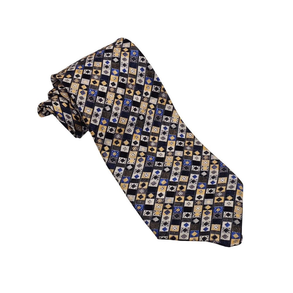 Stefano Ricci Silk Tie Blue Gold Black Novelty Casino Dice Luxury Designer Italy